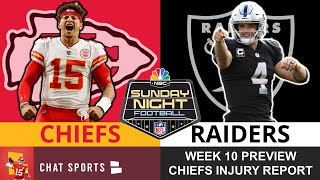 Chiefs vs Raiders Preview, Prediction, Injury Report, Patrick Mahomes, CEH, Derek Carr | NFL Week 10