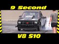 Awesome 9 Second V8 S10 Drag Racing | Mightnight Street Drags