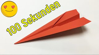 ORIGAMI ✈️ PAPIERFLUGZEUG IN 1 MINUTE | HANDWERK MIT PAPIER