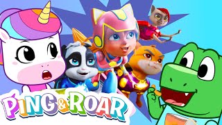 Ping \u0026 Roar Watch DRONECATS! 👁️ 📺 | Our BRAND NEW Series! | Superhero Cartoon! 🦸‍♂️ | OUT NOW!