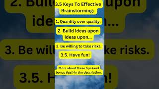 3.5 Keys To Effective Brainstorming