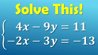 Solve a System of Equations by Elimination (Multiplying ONE)
