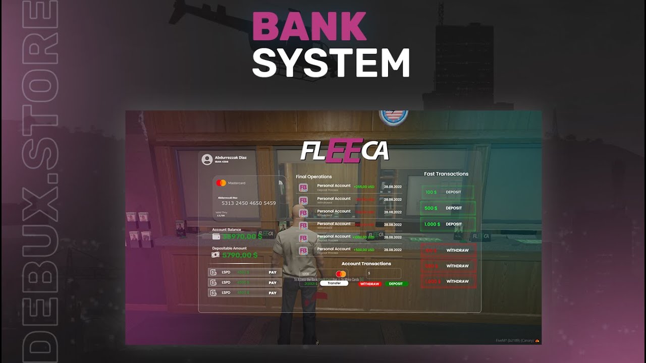 [FIVEM] Bank System (DebuX) - YouTube