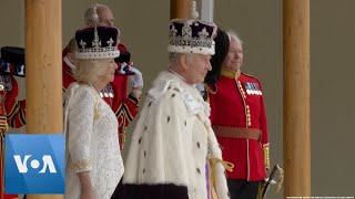 King Charles III Meets Guards in Palace Garden | VOA News