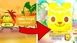 I Got INSANELY LUCKY in NEW 100x Huge Dino Egg!! (Pet Simulator 99 Spongebob Update)