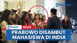 Momen Mahasiswa Indonesia Antusias  Sambut Kedatangan Prabowo di India