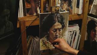 An unconventional approach to painting a portrait in oil