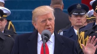 Donald Trump delivers his inaugural address as President of the United States