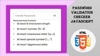 How to Create Amazing JavaScript Password Validation Checker#javascript #coding
