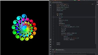 Psychedelic Snake Design Using Python Turtle | ASMR - No Talking