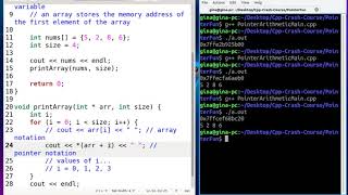 Treating Arrays as Pointers using Pointer Arithmetic and Notation