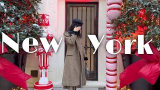 Hidden cafe, cute shop, Bloomingdale's Santa, Christmas decorated house, LP unboxing, New York vlog