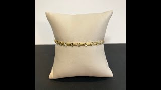 14K Yellow Gold Heart Link Bracelet