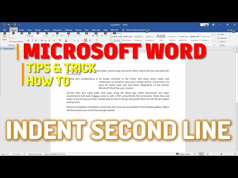 Microsoft Word How To Indent Second Line