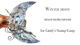 Winter Moon - mixed media tutorial by Alicja S.