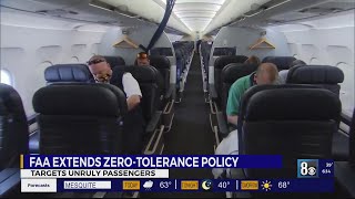 FAA extends zero-tolerance policy, targets unruly passengers