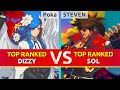 GGST ▰ Poka (TOP Ranked Dizzy) vs STEVEN (TOP Ranked Sol). High Level Gameplay