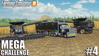 Harvesting w/ Two AGCO Ideal Combines | MEGA Challenge | Timelapse #4 | Farming Simulator 19