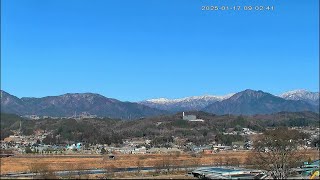 1月17日 ライブカメラ　風越山、JR飯田線、天竜川