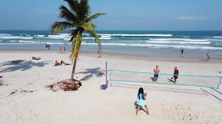 Guarujá - Praia da Enseada Julho de 2020 (Frescobol, Futevôlei, Surf e Ilha paradisíaca).