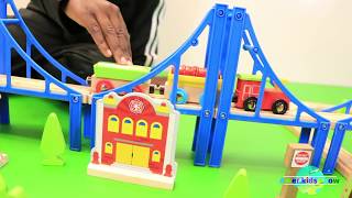 Having fun with Wooden Train Play Set!!!