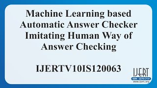 Machine Learning based Automatic Answer Checker Imitating Human Way of Answer Checking