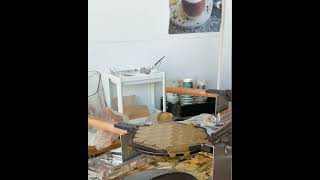 211030 Paragon Tea Room making of hojicha mochi bubble waffle timelapse