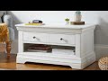 toulouse white painted 1 drawer coffee table