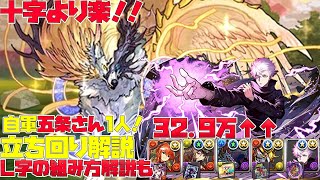 【パズドラ】ランキングダンジョンフェンリル＝ウィズ杯【落ちコンなし】誰でも３０万点取れる立ち回りとL字の組み方解説！！！！！【スタジオロキ】