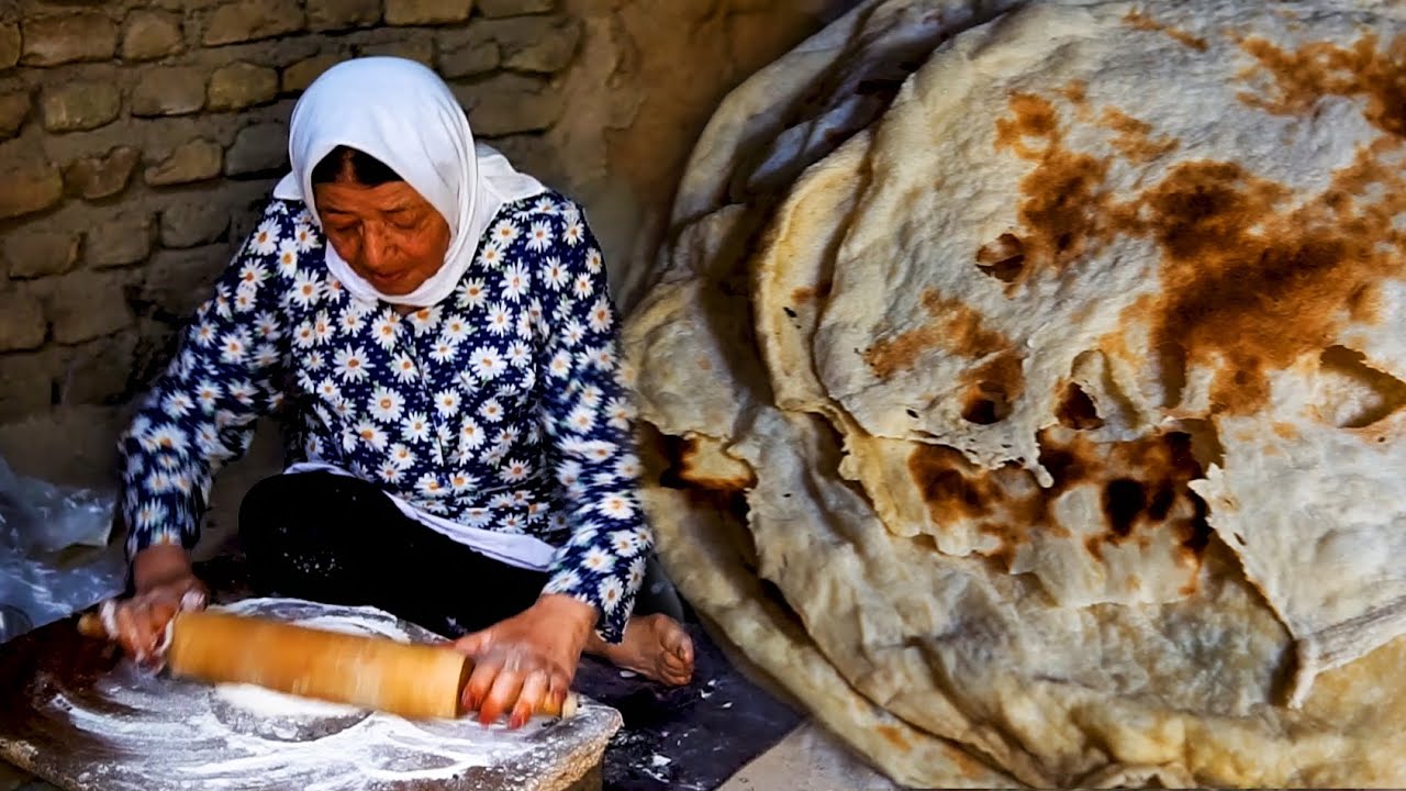 Nomadic Life Cooking Traditional Bread Lawash Bread Nomadic Rural