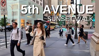 NEW YORK CITY Walking Tour [4K] - 5ht AVENUE - Sunset Walk