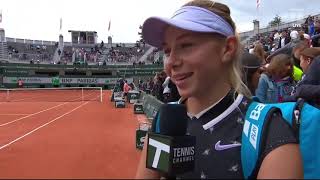 Amanda Anisimova: 2019 Roland Garros Second Round Win Tennis Channel Interview