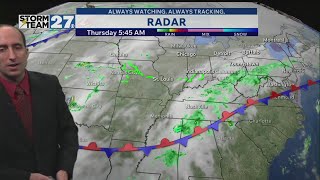 Skies become partly or mostly sunny into Thursday afternoon