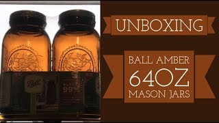 Unboxing Ball Amber 64oz Mason Jars With All Sorts