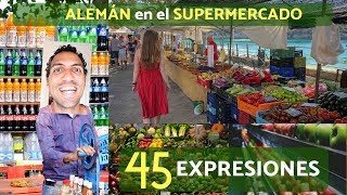 45 Palabras - Frases en ALEMAN en el SUPERMERCADO - aprende vocabulario básico