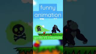 ✅ crewmate 🔫 VS gorilla 🦍 funny animation 🤣 part3 movie #animation #shorts #amongus