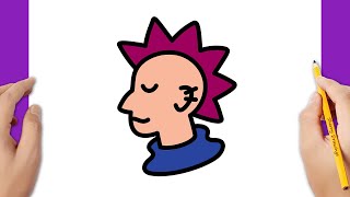 HOW TO DRAW A PUNK BOY EASY | HOW TO DRAW A MOHAWK SUPER EASY