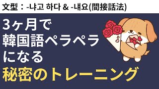 たった3ヶ月で韓国語が話せるようになる秘密のトレーニング #70 -냐고 하다 \u0026 -냬요(間接話法)