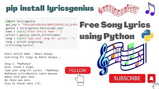 Free Song Lyrics using Python