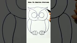 OWL Drawing 🦉 How To Draw Night Bird OWL Step By Step Easy Sketch Pen Drawing #short #creativeart
