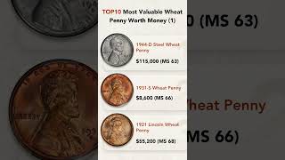 TOP 10 Most Valuable Wheat Penny Worth Money (1) #coin #coincollecting #penny