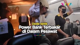 HOROR! Kabin Pesawat Dipenuhi Kepulan Asap dan Percikan Api