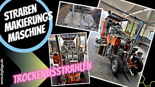 Straßenmakierungsmaschine mit Trockeneis reinigen - Clean the road marking machine with dry ice