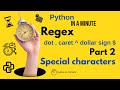 Master Regex Special Characters in Python - Part 1-  dot (.), caret (^), and dollar sign ($)