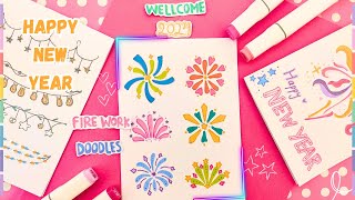✨New Year Firework Doodle Designs / Illustrations ✨ Firework patterns and stickers 🎀 #newyearcrafts
