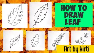 How to draw  leaves  - easy Drawing for kids and  Beginners