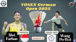 Alwi Farhan vs Wang Po-Wei | Round of 32 Men's Singles German Open 2025