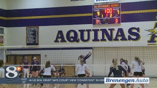 Aquinas Volleyball outlasts Onalaska in rematch