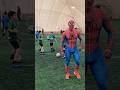 Spider-Man surprised the female football players