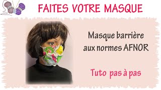 Masque en tissu triple épaisseur AFNOR